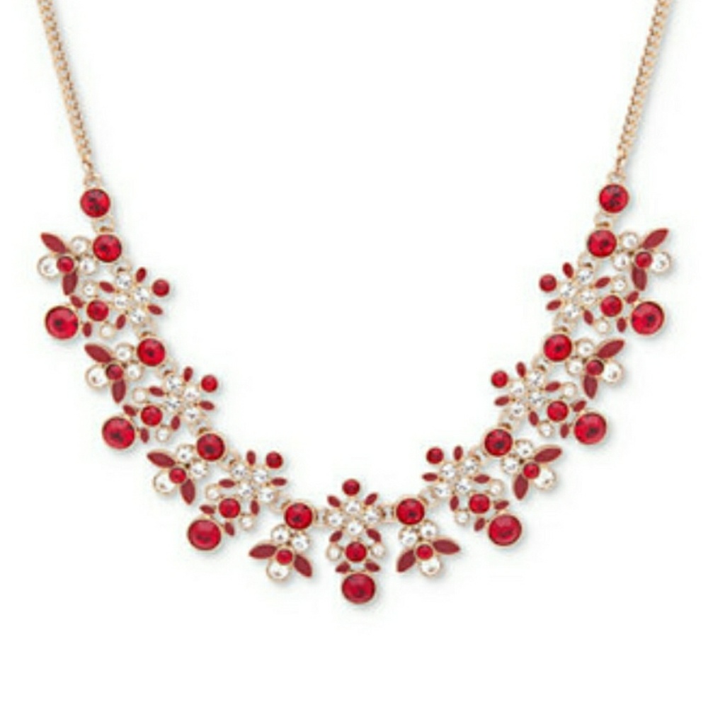 Givenchy Gold-Stone Red &Clear Crystal Statement